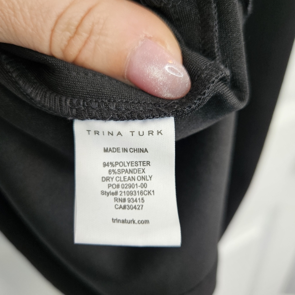 Trina Turk One Shoulder Fancy LBD Little Black Dress XS 2 - Picture 6 of 7